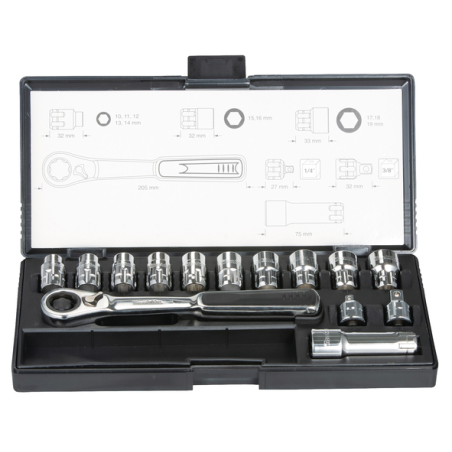 ENSEMBLE CLE A CLIQUET ORIENTABLE 14PCS / B 65595 / 0088381537537 - D'ORIGINE MAKITA