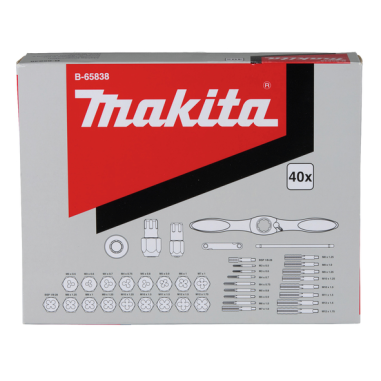 KIT DE TARAUDAGE 40 PIECES - B 65838 - 0088381537773 - D'ORIGINE MAKITA