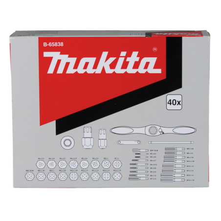 KIT DE TARAUDAGE 40 PIECES - B 65838 - 0088381537773 - D'ORIGINE MAKITA