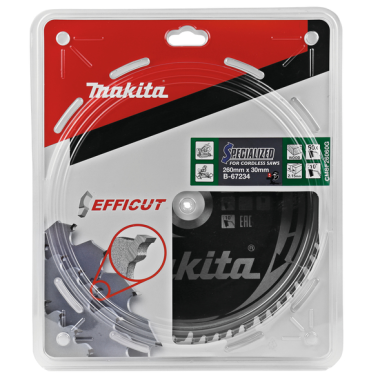 LAME CARBURE EFFICUT 260x30x60T - B 67234 - 0088381541008 - D'ORIGINE MAKITA