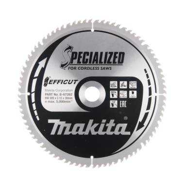 LAME CARBURE EFFICUT 305x30x80T - B 67262 - 0088381541039 - D'ORIGINE MAKITA