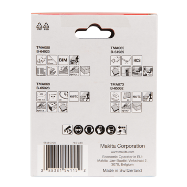 KIT CARRELAGE STARLOCK 4PCS (TMA058-065-069-073) - B 67496 - 0088381541152 - D'ORIGINE MAKITA