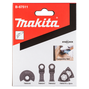 KIT BOIS STARLOCK 5PCS (TMA045-047-053+ TMA078x2) - B 67511 - 0088381541176 - D'ORIGINE MAKITA