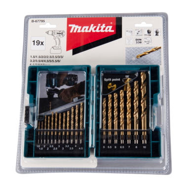 COFFRET 19 FORETS METAL HSS TIN / B 67795 / 0088381543927 - D'ORIGINE MAKITA COFFRET 19 FORETS METAL HSS TIN / B 67795 / 0088381543927 - D'ORIGINE MAKITA