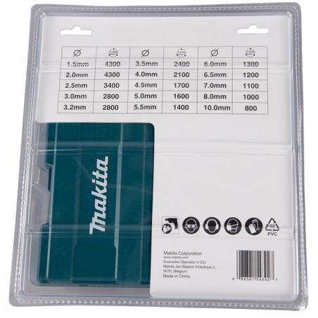 COFFRET 19 FORETS METAL HSS TIN / B 67795 / 0088381543927 - D'ORIGINE MAKITA COFFRET 19 FORETS METAL HSS TIN / B 67795 / 0088381543927 - D'ORIGINE MAKITA