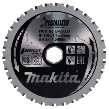 LAME CARBURE METAL EFFICUT 136X20MM 30D - B 69303 - 0088381548168 - D'ORIGINE MAKITA