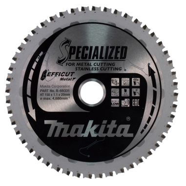 LAME CARBURE MET INOX EFFICUT 150X20MM 48D - B 69331 - 0088381548199 - D'ORIGINE MAKITA