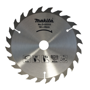 LAME TCT PO ECO 165-20-24 BOIS - D 03333 - 0088381173674 - D'ORIGINE MAKITA