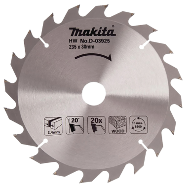 LAME TCT PO ECO 235-30-20 BOIS - D 03925 - 0088381174350 - D'ORIGINE MAKITA
