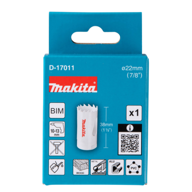 SCIE CLOCHE BI METAL 22mm - D 17011 - 0088381194815 - D'ORIGINE MAKITA SCIE CLOCHE BI METAL 22mm - D 17011 - 0088381194815 - D'ORIGINE MAKITA