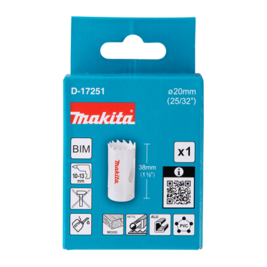 SCIE CLOCHE BI METAL 20mm - D 17251 - 0088381195805 - D'ORIGINE MAKITA SCIE CLOCHE BI METAL 20mm - D 17251 - 0088381195805 - D'ORIGINE MAKITA