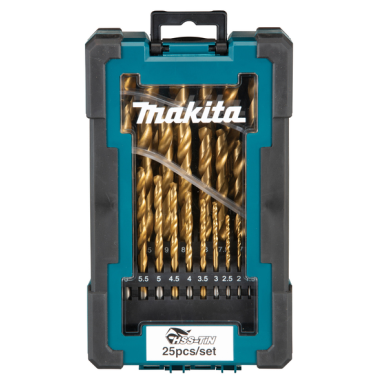 COFFRET 25 FORETS METAL HSS TIN x 6 / D 72235 6 / 0088381570329 - D'ORIGINE MAKITA