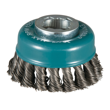 BROSSE BOISSEAU X LOCK 80MM FILS ACIER TORSADES / D 73380 / 0088381574211 - D'ORIGINE MAKITA