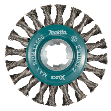 BROSSE CONIQUE X LOCK 115MM FILS ACIER TORSADES F / D 73405 / 0088381574235 - D'ORIGINE MAKITA