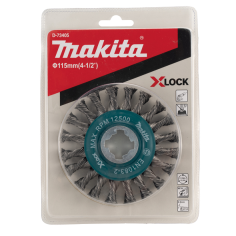 BROSSE CONIQUE X LOCK 115MM FILS ACIER TORSADES F / D 73405 / 0088381574235 - D'ORIGINE MAKITA 2