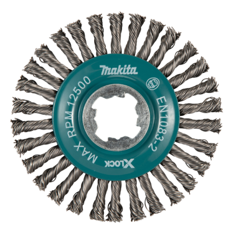 BROSSE CONIQUE X LOCK 115MM FILS ACIER TORSADES S / D 73411 / 0088381574242 - D'ORIGINE MAKITA BROSSE CONIQUE X LOCK 115MM FILS ACIER TORSADES S / D 73411 / 0088381574242 - D'ORIGINE MAKITA