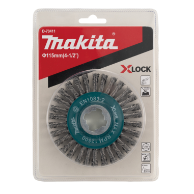 BROSSE CONIQUE X LOCK 115MM FILS ACIER TORSADES S / D 73411 / 0088381574242 - D'ORIGINE MAKITA BROSSE CONIQUE X LOCK 115MM FILS ACIER TORSADES S / D 73411 / 0088381574242 - D'ORIGINE MAKITA