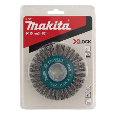 BROSSE CONIQUE X LOCK 115MM FILS ACIER TORSADES S / D 73411 / 0088381574242 - D'ORIGINE MAKITA BROSSE CONIQUE X LOCK 115MM FILS ACIER TORSADES S / D 73411 / 0088381574242 - D'ORIGINE MAKITA