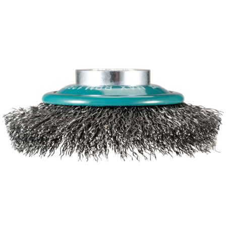 BROSSE BOISSEAU X LOCK 100MM FILS ACIER ONDULES / D 73449 / 0088381582292 - D'ORIGINE MAKITA