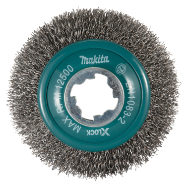 BROSSE BOISSEAU X LOCK 100MM FILS ACIER ONDULES / D 73449 / 0088381582292 - D'ORIGINE MAKITA