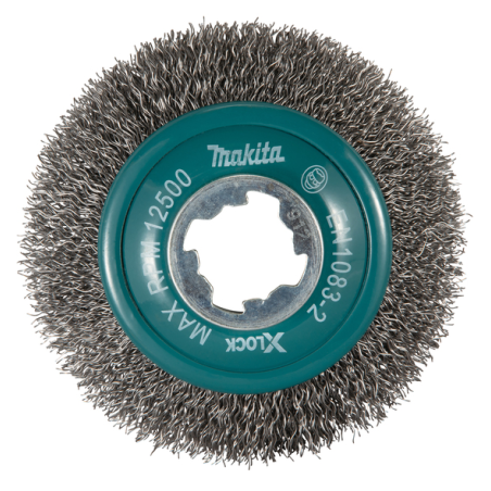 BROSSE BOISSEAU X LOCK 100MM FILS ACIER ONDULES / D 73449 / 0088381582292 - D'ORIGINE MAKITA