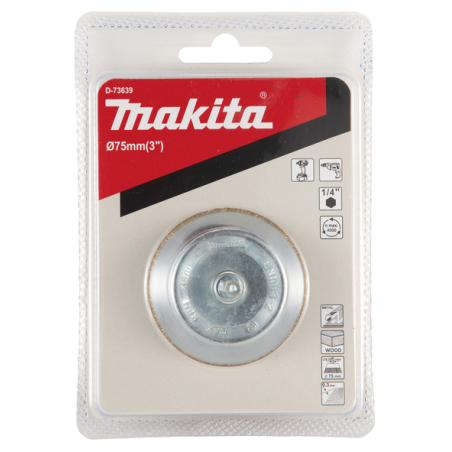 BROSSE BOISSEAU FILS LAITON 75MM / D 73639 / 0088381586160 - D'ORIGINE MAKITA