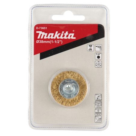 BROSSE CIRCULAIRE FILS LAITON 38MM / D 73651 / 0088381586184 - D'ORIGINE MAKITA