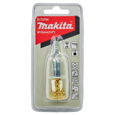 BROSSE PINCEAU FILS LAITON 12MM / D 73704 / 0088381586238 - D'ORIGINE MAKITA
