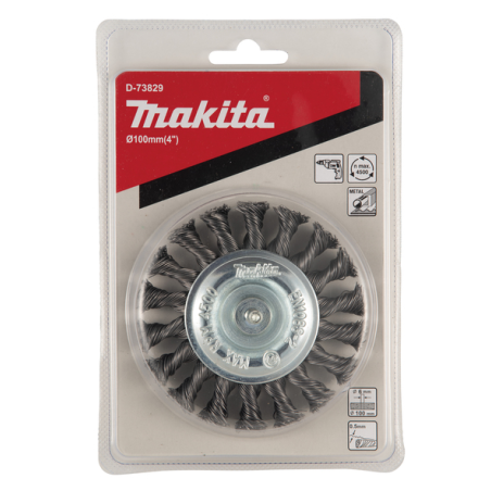 BROSSE CIRCULAIRE FILS TORSADES 100MM / D 73829 / 0088381586450 - D'ORIGINE MAKITA