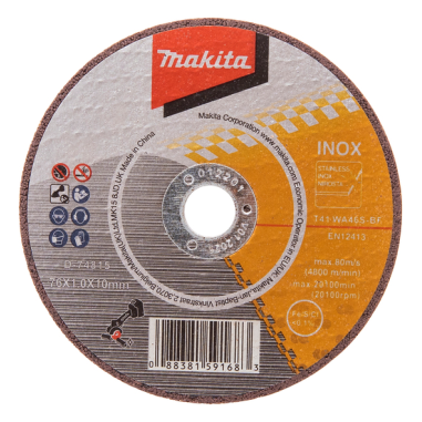 PACK 5 DISQUES À TRONCONNER INOX 76MM - D 74815 5 - 0088381591690 - D'ORIGINE MAKITA