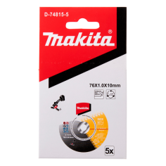 PACK 5 DISQUES À TRONCONNER INOX 76MM - D 74815 5 - 0088381591690 - D'ORIGINE MAKITA 2