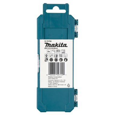 COFFRET 6 FORETS METAL HSS CO / D 75758 / 0088381597241 - D'ORIGINE MAKITA
