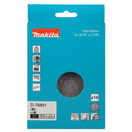 ABRASIF EN MAILLE 100X150 A80 X10 / D 78891 / 3240890944801 - D'ORIGINE MAKITA