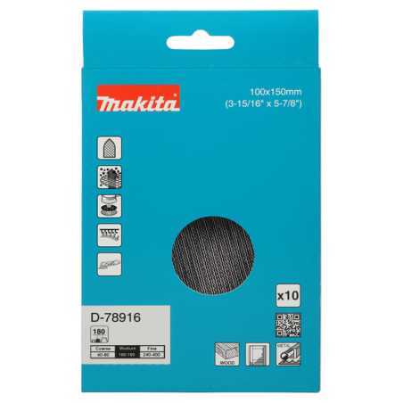 ABRASIF EN MAILLE 100X150 A180 X10 / D 78916 / 3240890944825 - D'ORIGINE MAKITA