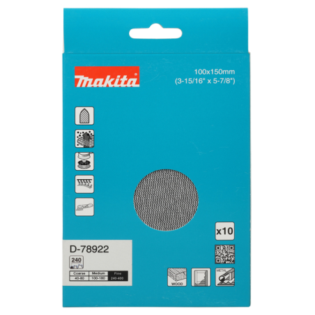 ABRASIF EN MAILLE 100X150 A240 X10 / D 78922 / 3240890944832 - D'ORIGINE MAKITA