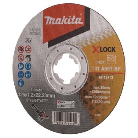 DISC TRONC INOX X LOCK 125x1.2x22.23 A60T / E 00418 / 0088381555449 - D'ORIGINE MAKITA