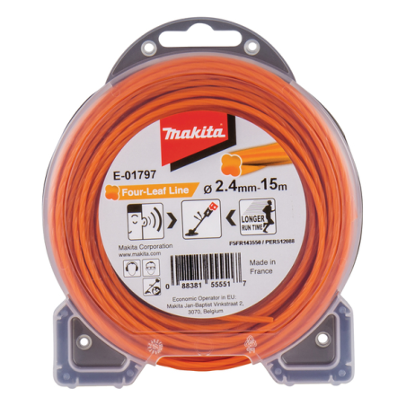FIL NYLON TREFLE TORSADE 2.4 15M / E 01797 / 0088381555517 - D'ORIGINE MAKITA