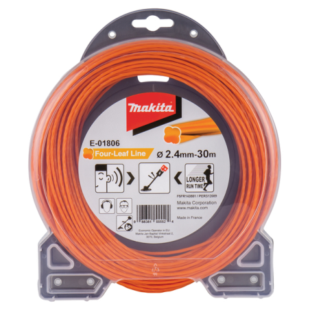 FIL NYLON TREFLE TORSADE 2.4 30M / E 01806 / 0088381555524 - D'ORIGINE MAKITA