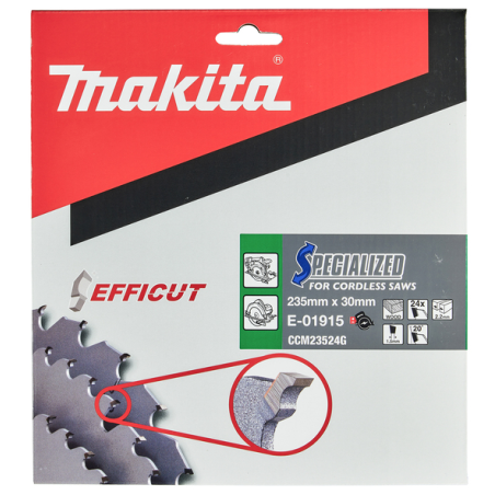 LAME CARBURE BOIS EFFICUT 235X30MM 24D - E 01915 - 3240891177505 - D'ORIGINE MAKITA