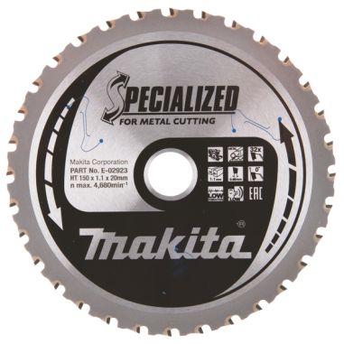 LAME CARBURE METAL SPE MET+BATT 150X20MM 32D - E 02923 - 0088381545235 - D'ORIGINE MAKITA