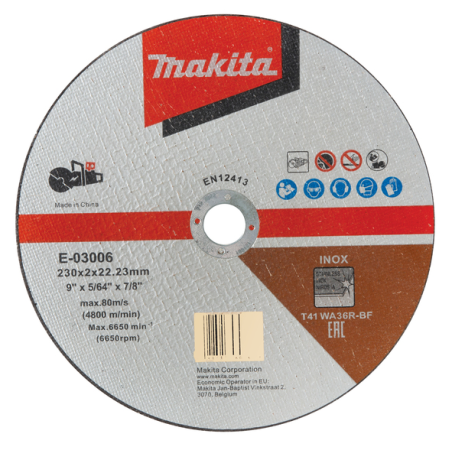 DISQUE À TRONC 230x2.0x22.23MM / E 03006 / 0088381560368 - D'ORIGINE MAKITA