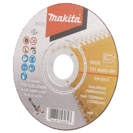 DISC TRONC TMET 115X1,0 A60T / E 03034 / 0088381560627 - D'ORIGINE MAKITA