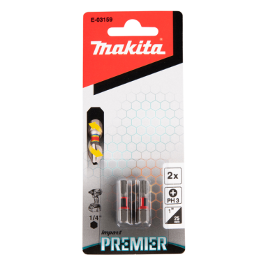 EMBOUT PHILLIPS 3 25MM 2PCS IMPACT PREMIER / E 03159 / 0088381569828 - D'ORIGINE MAKITA