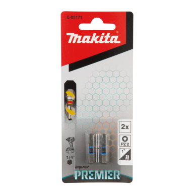 EMBOUT POZIDRIV 2 25MM 2PCS IMPACT PREMIER / E 03171 / 0088381569842 - D'ORIGINE MAKITA