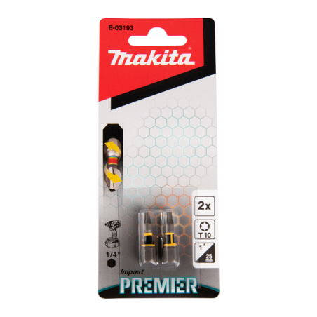 EMBOUT TORX10 25MM 2PCS IMPACT PREMIER / E 03193 / 0088381569866 - D'ORIGINE MAKITA