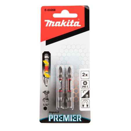 EMBOUT PH1 50 2PCS IMPACT PREMIER / E 03268 / 0088381569934 - D'ORIGINE MAKITA