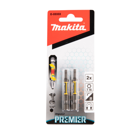 EMBOUT T15 50 2PCS IMPACT PREMIER / E 03333 / 0088381569996 - D'ORIGINE MAKITA