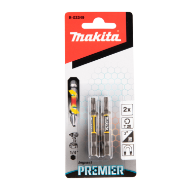EMBOUT T20 50 2PCS IMPACT PREMIER / E 03349 / 0088381570008 - D'ORIGINE MAKITA