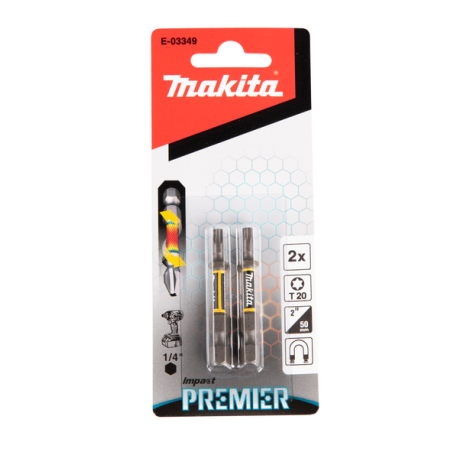 EMBOUT T20 50 2PCS IMPACT PREMIER / E 03349 / 0088381570008 - D'ORIGINE MAKITA