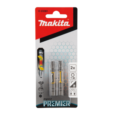 EMBOUT T30 50 2PCS IMPACT PREMIER / E 03361 / 0088381570022 - D'ORIGINE MAKITA